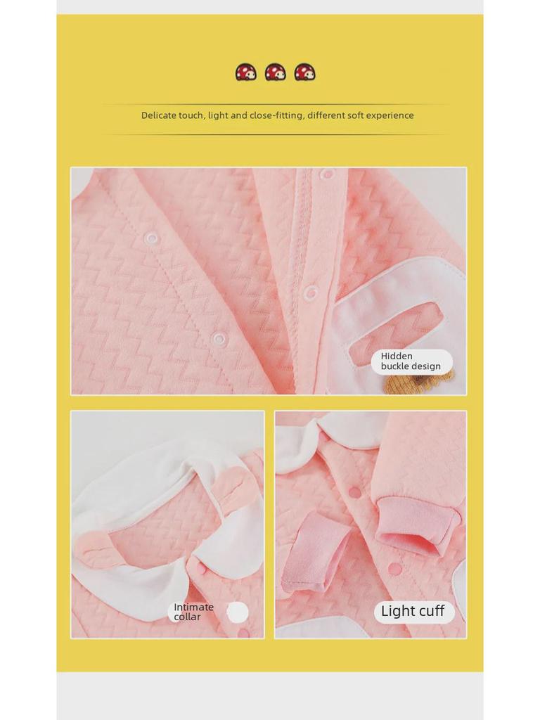 Quilted Cotton Baby Jumpsuit for Boys and Girls - Warm Newborn Romper for Spring and Autumn