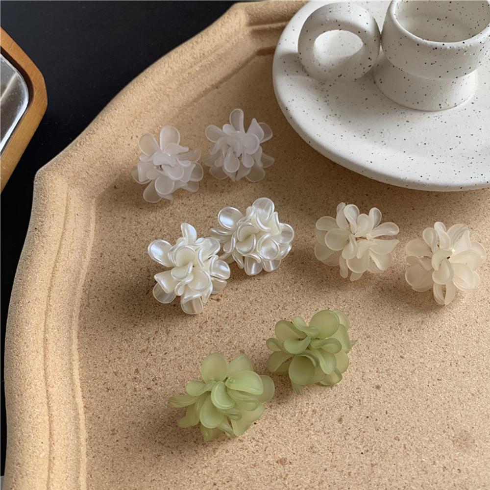 Summer Resin Women Korean Sweet Stud Earrings Flower Earrings Women Jewelry Acrylic Flower