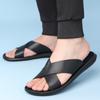 Non-Slip Male Flip-flops New Outdoor Walking Sandals Summer Men's Slippers Leisure Men Leather Slides All-match Travel Half Drag