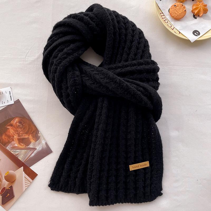 Ankola Red Knitted Wool Scarf Women's Winter New Versatile Scarf Thickened Warm Wind