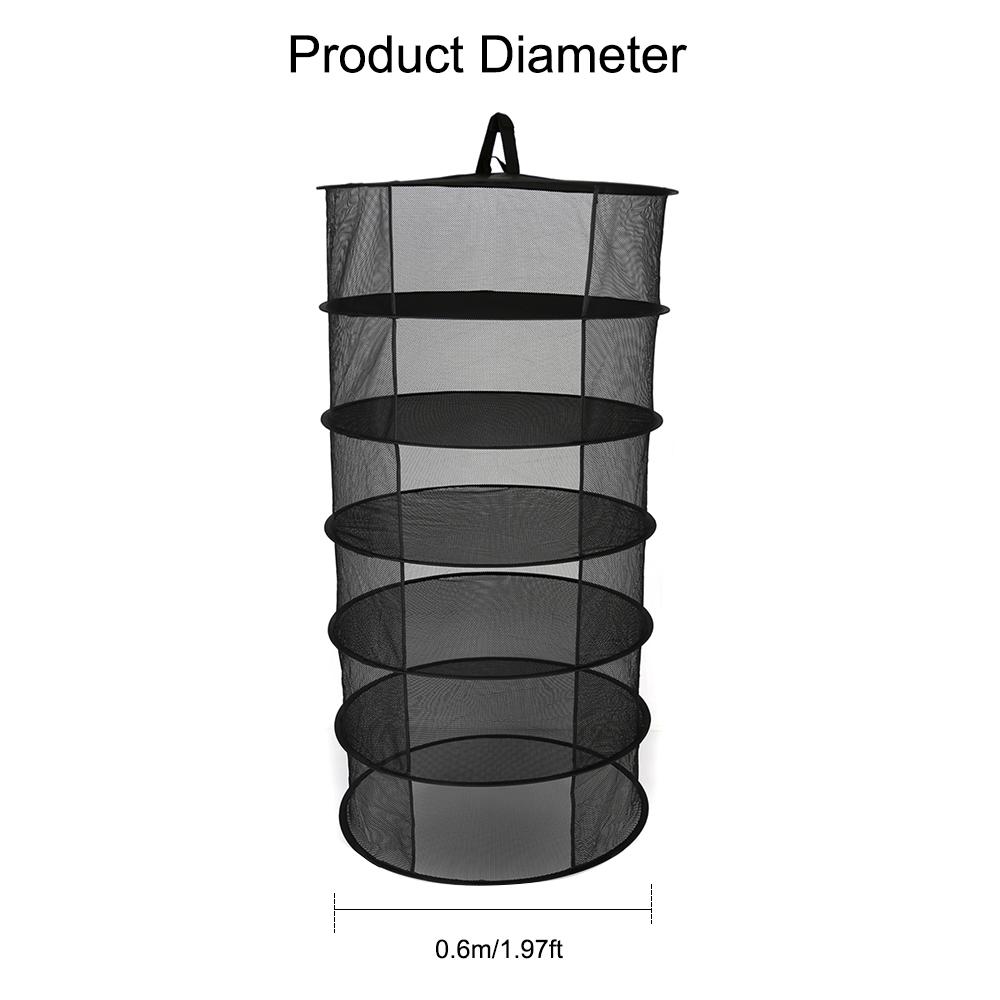 6-слойная подвесная корзина, складная сушилка для сухой травы, сетка для сушилки с отверстием, 600 мм