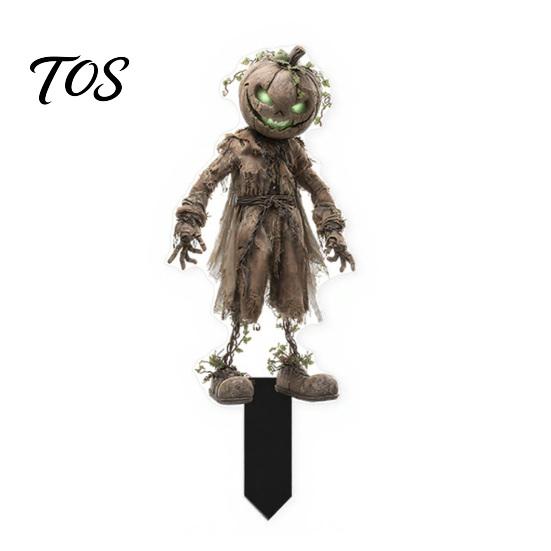 Weather Resistant Yard Decor Halloween Scarecrow Garden Stake, 2D Flat Creepy Zombie Ornament, Spooky Doll Waterproof Signs Decoration, Scary Art Sign