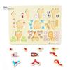Puntos Educational Toy Kids Wooden Arabic Alphabet Number Jigsaw Puzzles Board Early