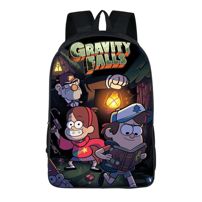 Мультяшный рюкзак Gravity Falls с прочной конструкцией и большой вместимостью для студентов