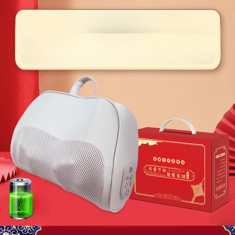 Многофункциональная массажная подушка с подогревом шейных позвонков, электрическая поясничная подушка безопасности, полностью автоматический домашний массажер с горячим компрессом Moxa