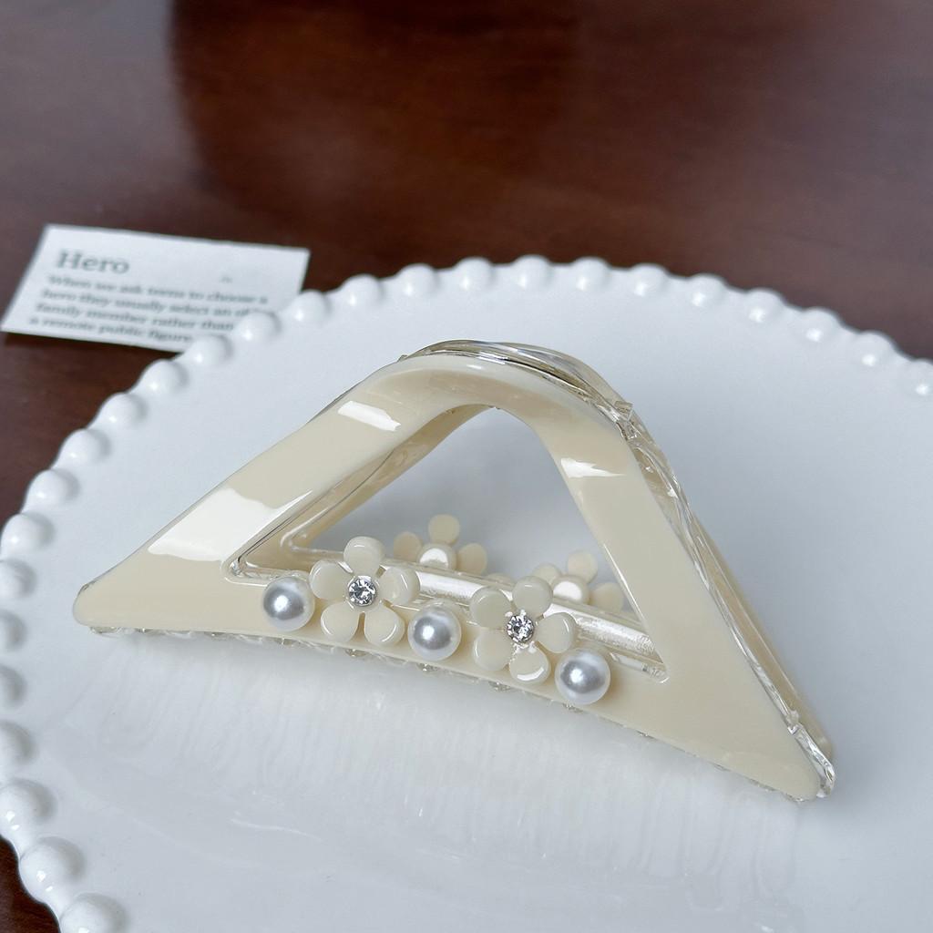 Stylish Pearl And Rhinestone Large Hair Claw Clip Perfect For Elegant Looks Updos And