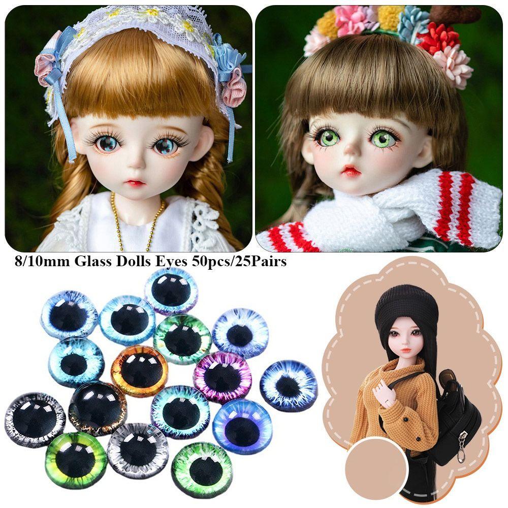 50pcs/25Pairs 8/10mm Time Gem Toy Dinosaur Animal Eyes Glass Dolls Eyes Doll Eyeballs DIY Crafts