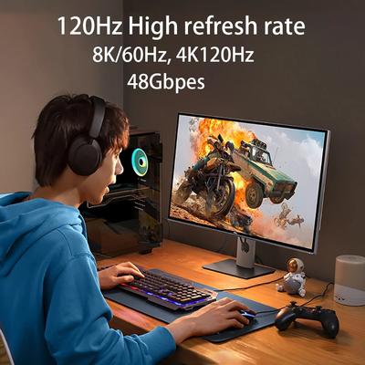 HDMI-совместимый кабель 2.1, сверхвысокоскоростной 8K/60 Гц, 4K/120 Гц для Xiaomi Mi XBox PS5 HDR10 + Dolby Vision, 48 Гбит/с, HDMI-совместимый 8K