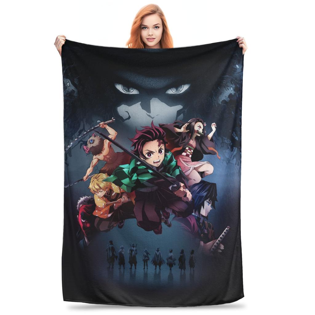 Иноске Клинок Рассекающий Демонов Одеяло Бархатное Весна Осень Многофункциональное Теплое Плед для Дома Улицы Одеяло