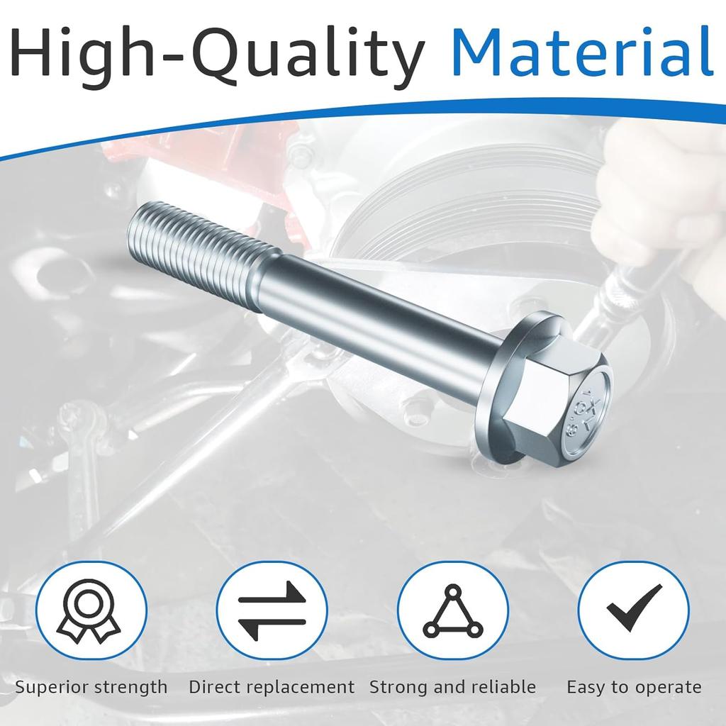 12 ШТ. Комплект болтов для стойки двигателя - Болт-фланец M10-1.5 Совместим с LSX LS LS1 4.8L 5.3L 6.0L 6.2L LR4 LQ4 LS6 LQ9 L33 LS2 LH6 L92 L76 LY2 LY5