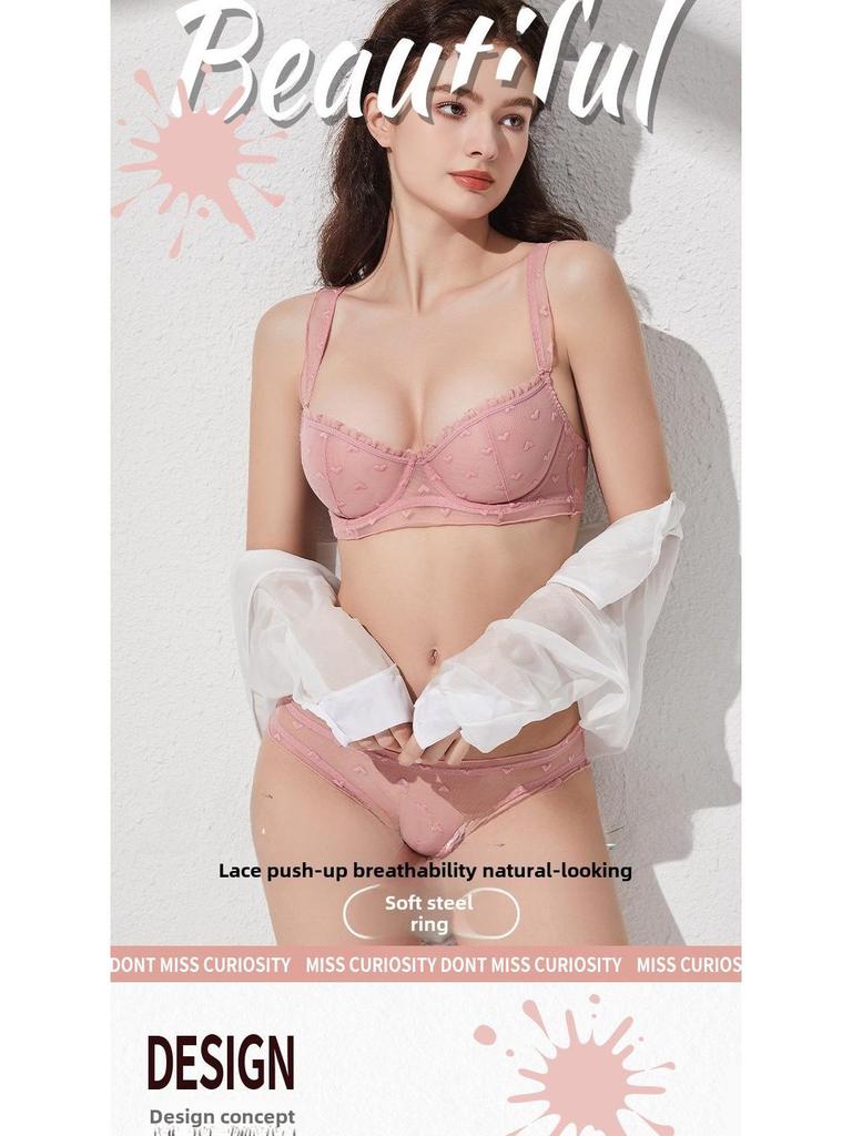 Сексуальный комплект бюстгальтера с кружевом и сборкой для женщин - Летняя коллекция