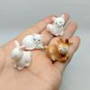 1 PC Mini Animals Model Dolphin Cat Seal Hamster Rabbit Deer Miniature Terrarium Accessories Figurine DIY Fairy Garden Decor