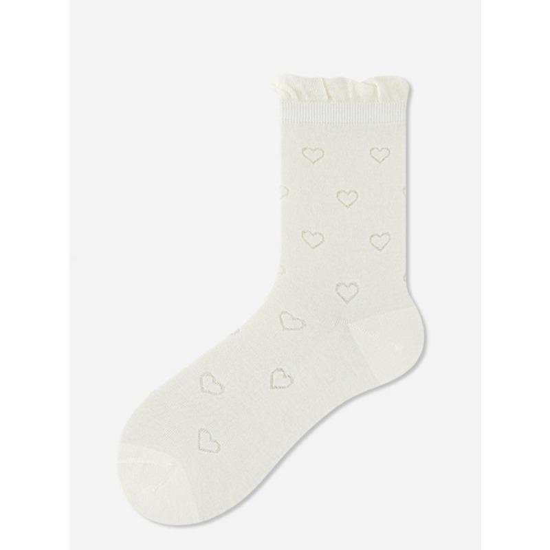 Summer Bow Hollowed-out Mesh Socks for Girls, Lace for Girls, Pile Socks, Thin Cotton Socks for Women