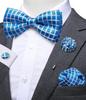 Hi-Tie Мужские высококачественные запонки с галстуком-бабочкой, носовой платок, брошь, набор булавок, формальные галстуки для свадебной вечеринки для мужчин