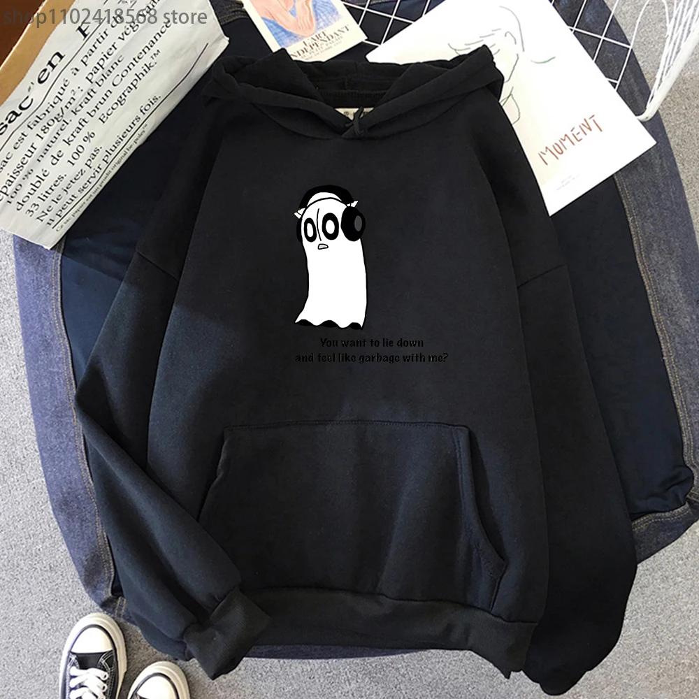 Толстовки с капюшоном Undertale Game Kawaii Cartoon Napstablook Ghost Sweatshirt Halloween Graphic Pullovers Hooded Women Hoodie