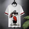 Mens Short Sleeve Graphic T-Shirt With 3D Cartoon Rabbit Print Quick-Dry Breathable Birdseye Fabric Casual Fit