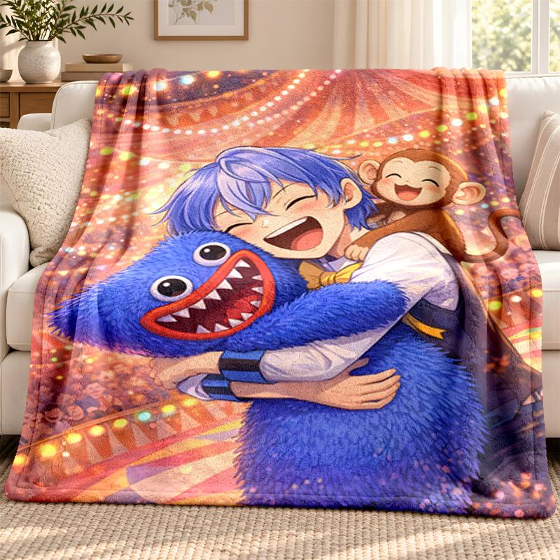 Poppy Playtime blanket Flannel Blanket Soft Cozy Plush Throw for Sofa Bed Lightweight Home Decoration Outdoor camping