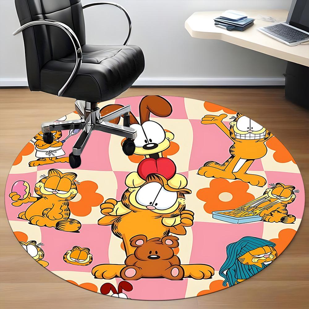 1pcGarfield Pets Office Round Area Rug, Indoor Mat Suitable For Office,Bedroom Living Room Home Decor, Room Deco a0928107
