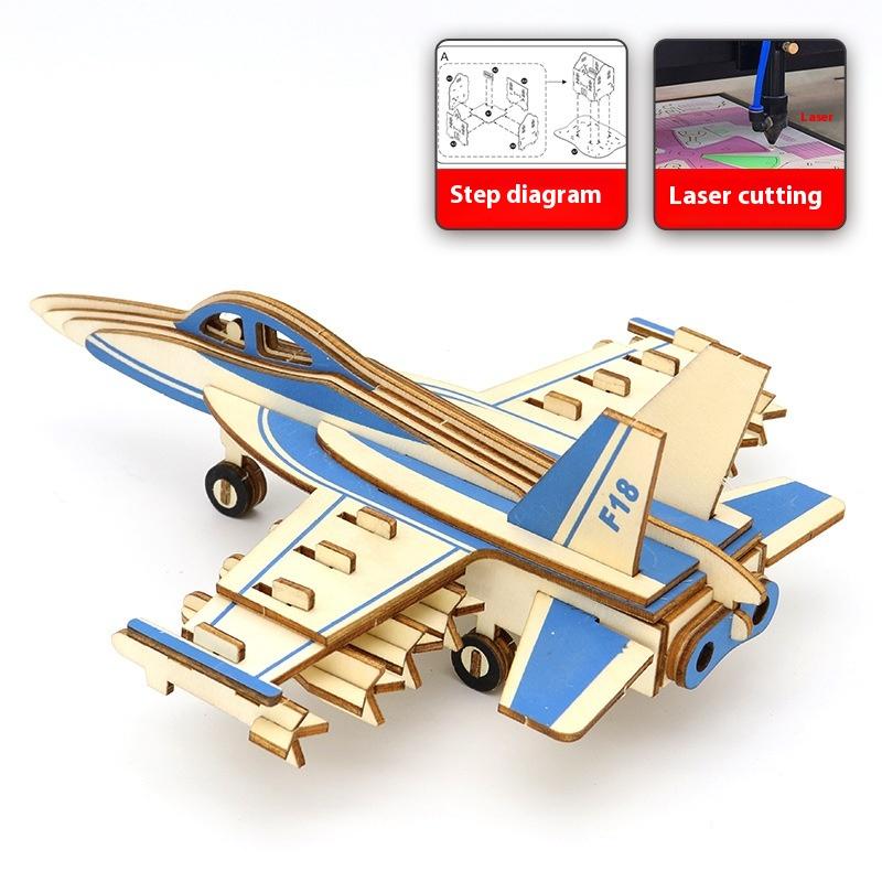 Мальчики деревянные 3D головоломки детские развивающие игрушки строительные блоки самодельные деревянные головоломки самолет игрушка