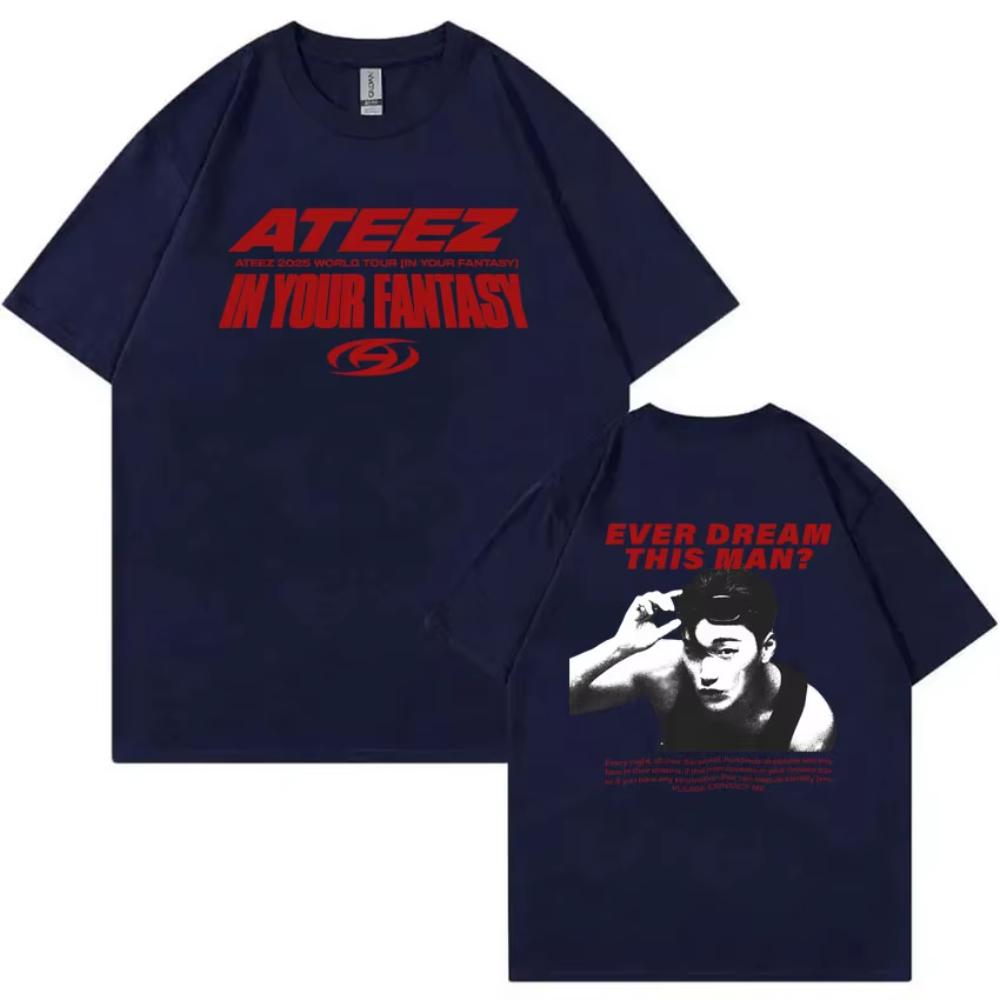 Модная футболка ATEEZ World Tour in Your Fantasy Ever Dream This Man для мужчин и женщин, корейский тренд, K-pop футболки, женская повседневная футболка