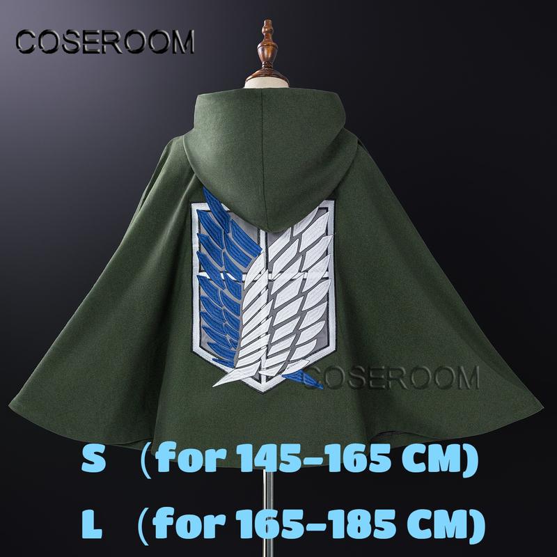 COSEROOM-SR Темно-зеленый Плащ Разведкорпуса Вышитый Плащ Атака Титанов Shingeki no Kyojin Эрен Леви Аккерман Косплей Костюм