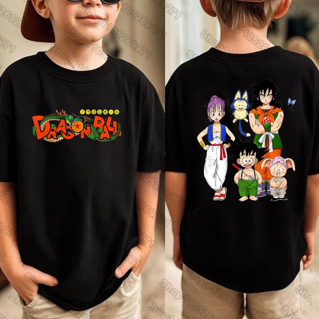 Japanese Anime Printed Mens TShirt Dragon Ball Boy Childrens Harajuku Cartoon Goku Short Sleeve Kids Street Tops Clothing
