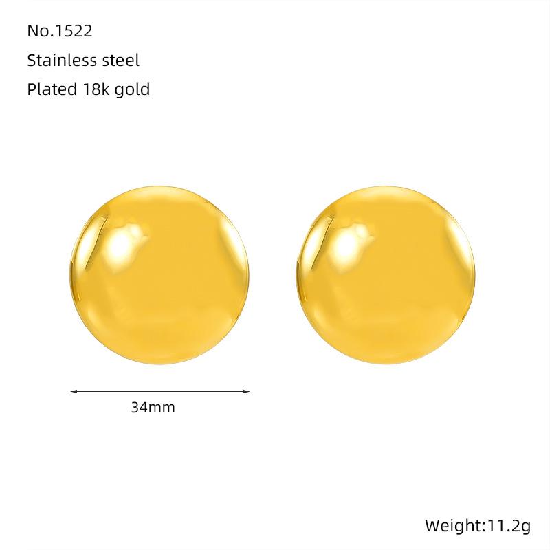 Стильные и простые геометрические круглые серьги из титановой стали, преувеличенная индивидуальность, женские металлические холодные серьги