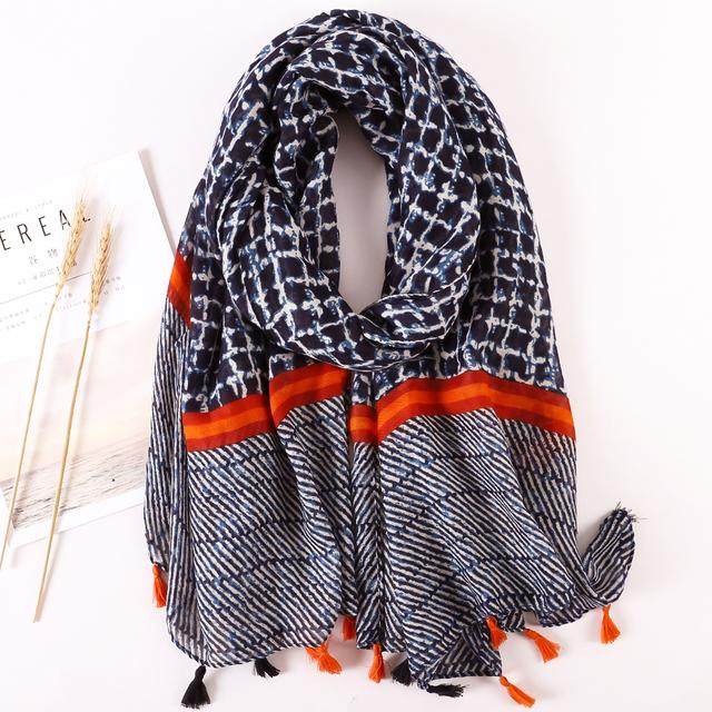 Брендовый дизайнерский женский шарф, теплый принт, пляжный саронг, шали, роскошные хлопковые и льняные банданы, мусульманский хиджаб, женские шарфы с кисточками, парео