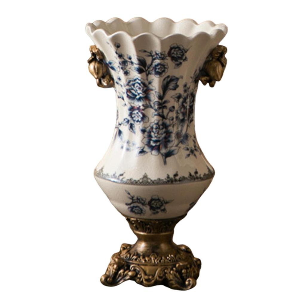 Керамическая ваза для цветов в европейском американском стиле ретро с эффектом потрескавшейся поверхности, настольное украшение для тумбы под телевизор, обеденного стола, полки, прихожей.