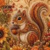 Relaxing Stress Relief Hobbies Autumn Faux Pearl Painting Kit, Fall Theme Art DIY Kit for Craft Sets Adults Adults, Fox Pumpkin 3D Set Thanksgiving