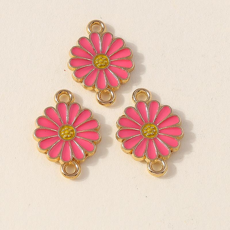 Лесли 10 шт. Красочные подвески в виде цветка ромашки с двумя отверстиями для изготовления ювелирных изделий, браслета, ожерелья, брелока своими руками, кулона