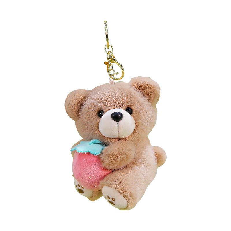 Plush Teddy Bear Keychain With Short Plush Material For Gift And Accessories