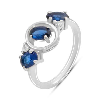 Серебряное кольцо с сапфиром nano 1.05ct, вес изделия 2,81 гр (2195023)
