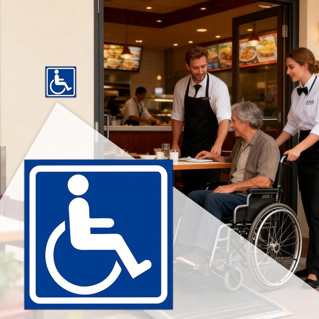 Знак «Инвалид» 4 шт. Самоклеящийся Водонепроницаемый Принадлежности для салона автомобиля Знак «Инвалид» для ванной комнаты Для автобуса Парковки Ресторана Отеля