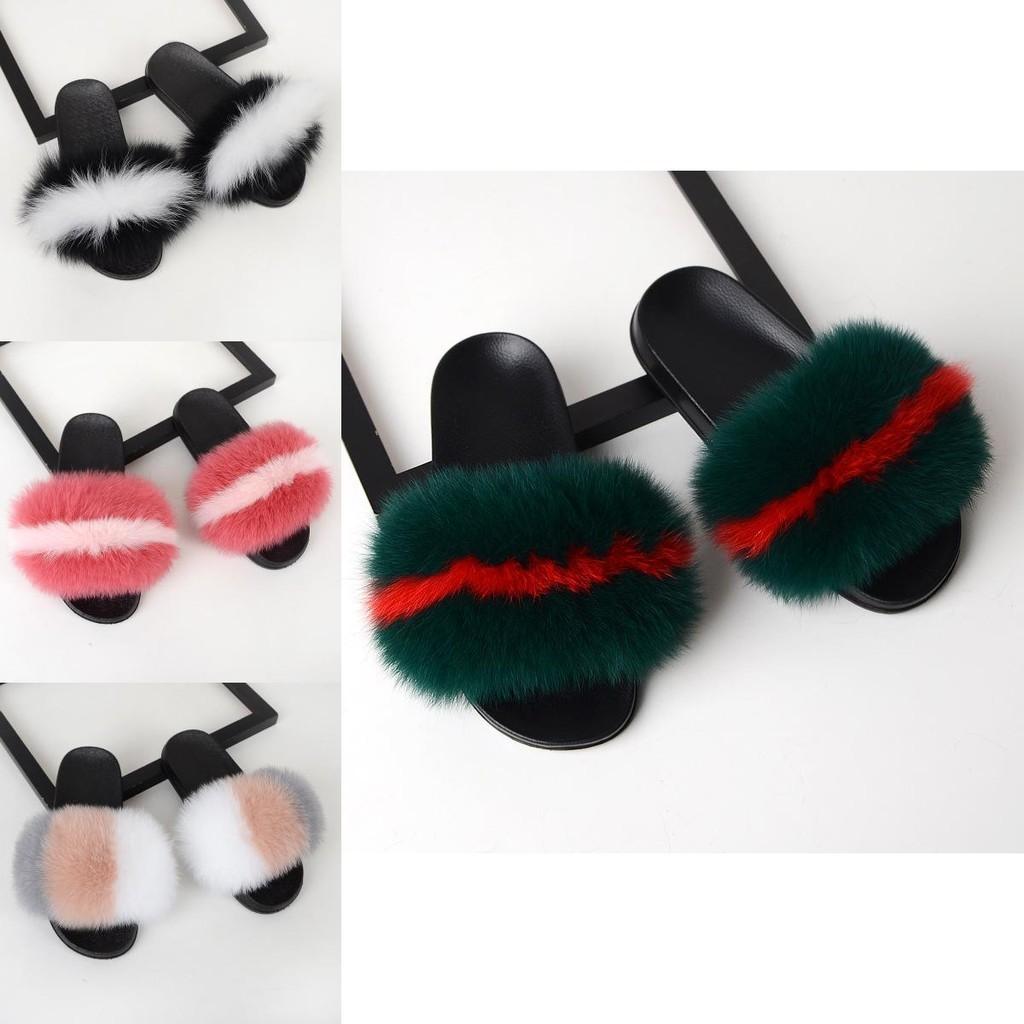 Realistic Fluffy Slippers Sandals For Women Girls Luxury Comfort