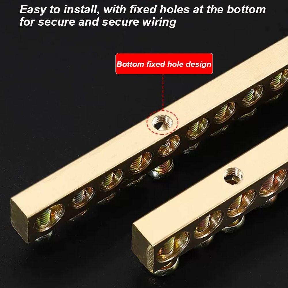 Copper Wire Connector With Hole Screw Terminal Block Brass Connection Row  Electrical