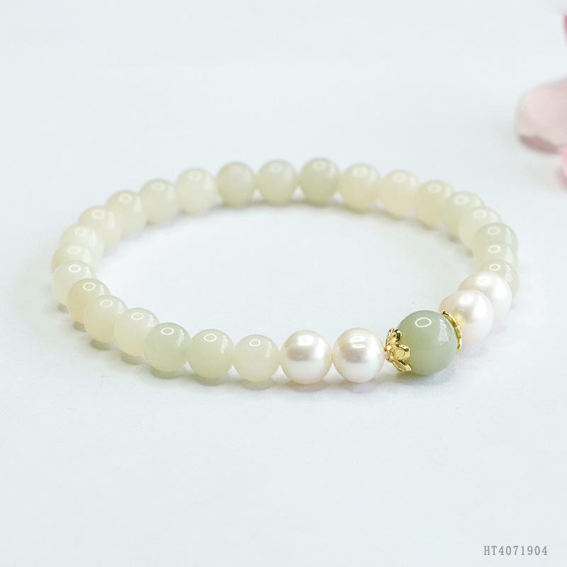 2026 Ximang Hetian Jade Bracelet Qingshui Pearl National Style Jewelry Generation S4071904