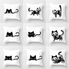 Skull Black Cat Pillowcase 45x45 Cm Car Living Room Sofa Decoration Pillowcase Bedroom Bedside Home Decoration