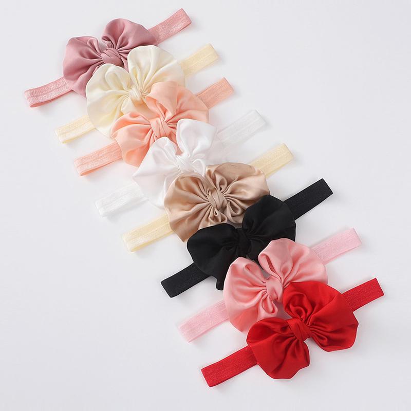 Набор из 2 предметов: детская повязка на голову с бантом и носки для девочек-малышек, однотонная эластичная повязка для волос с бантом, тюрбан, мягкие нескользящие носки, детские аксессуары