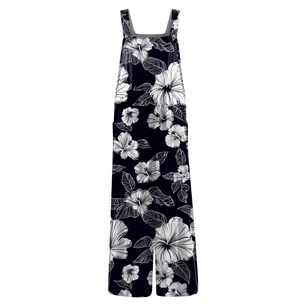 Женский комбинезон с принтом, повседневный свободный комбинезон