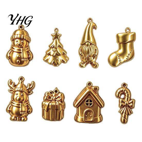 Reusable Holiday Hanging Decor 8Pcs Mini Christmas Tree Ornaments, Gold Gnome Sock Decor, Tiny Party Decorations Xmas Accessories for Holiday, Festive
