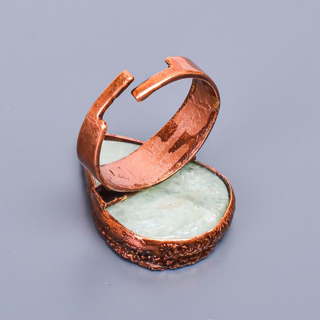 Аквамарин Камень Вечность Помолвка Подарок Лучшему Другу Март Кольцо Обещания Медь V-13