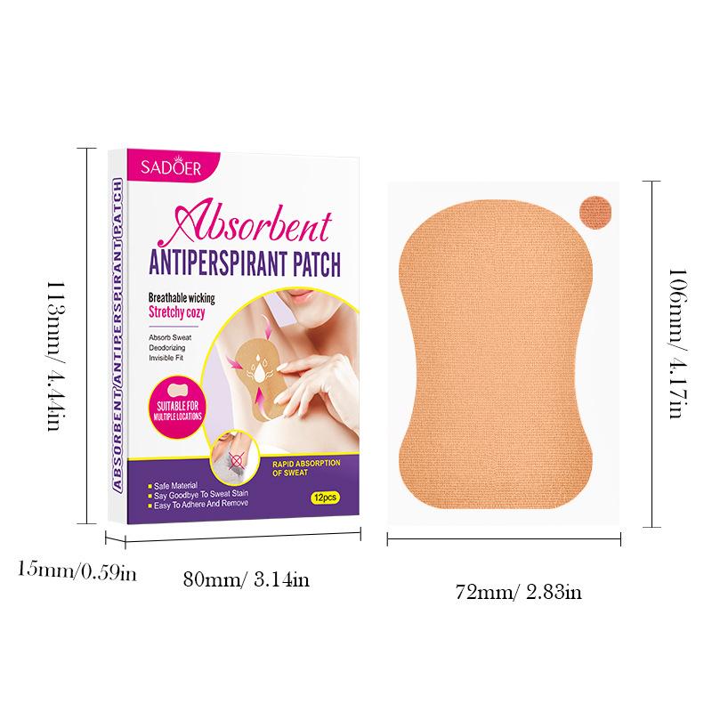 Moisture-absorbing and antiperspirant patch 12pes summer underarm antiperspirant patch skin care products