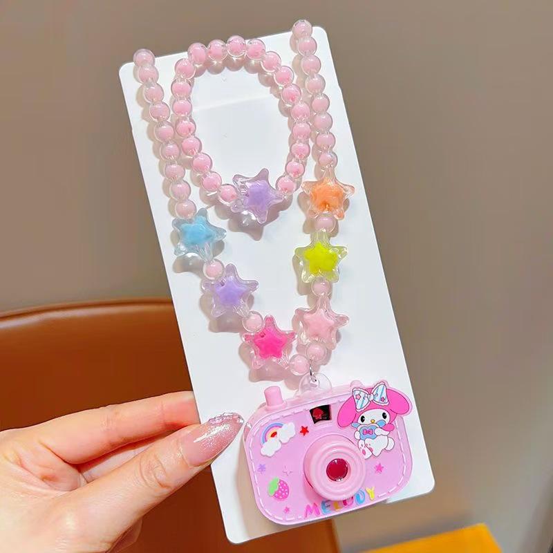 Детская светящаяся проекционная камера-ожерелье-игрушка - милый подарок из бисера для маленьких девочек