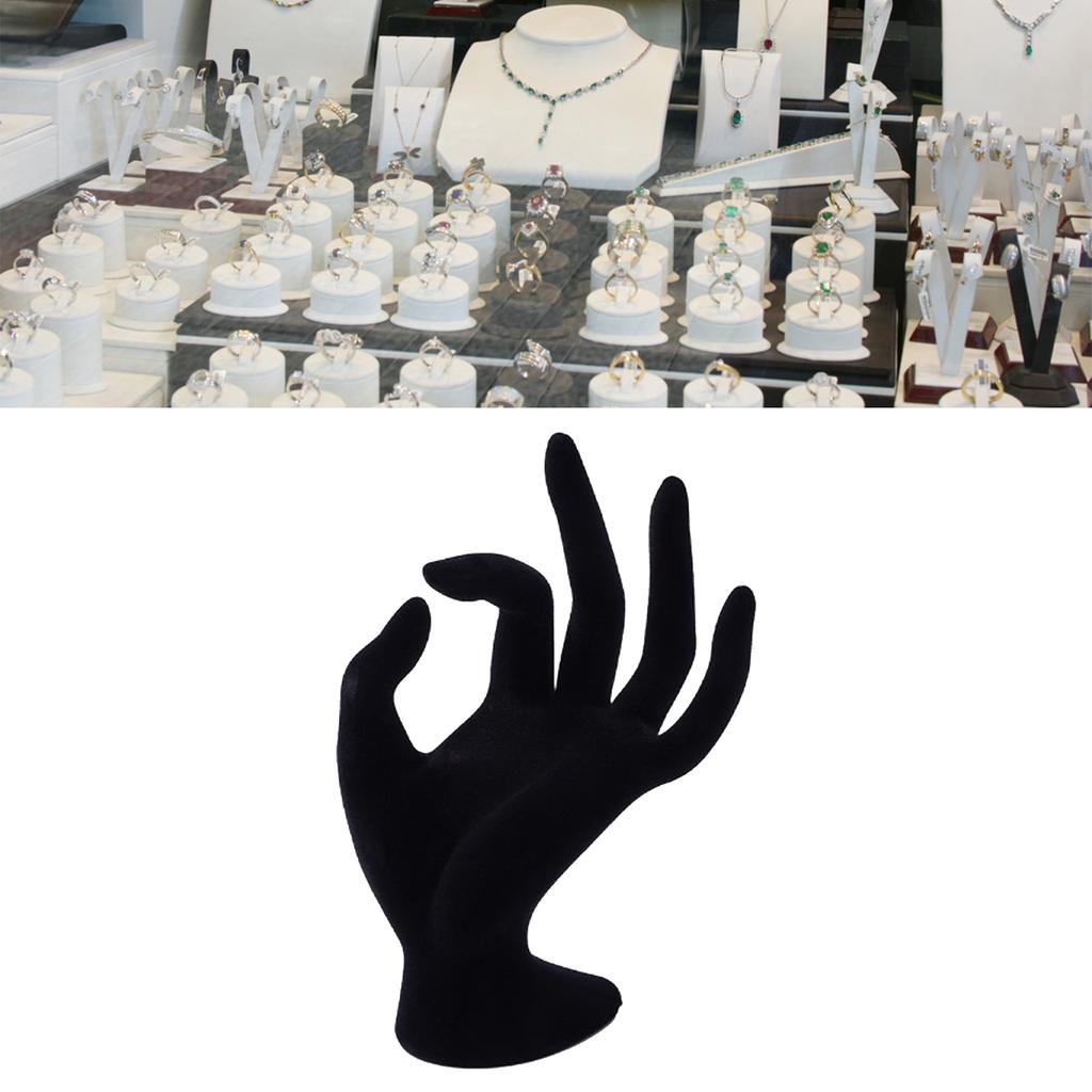 Mannequin Hand Jewelry Display Holder Stand Store Resin Black Elegant Bracelet Necklace Ring
