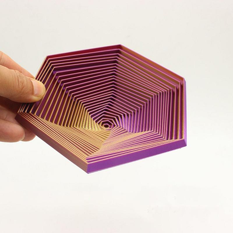 1 шт. Шестиугольное фрактальное кольцо Спиральное изменение Игрушки 3D-печать Фрактальный Шестиугольник Игрушка для снятия стресса