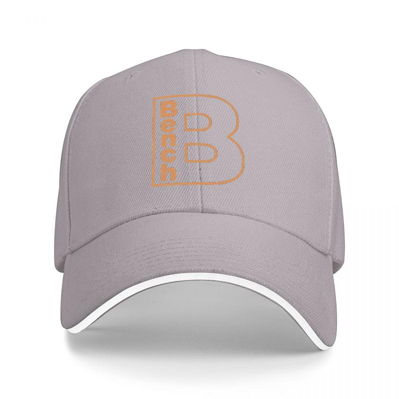 Bench Logo Baseball Cap Black with Orange B Design Classic Fit Adjustable Hat for Unisex and Women Streetwear Style