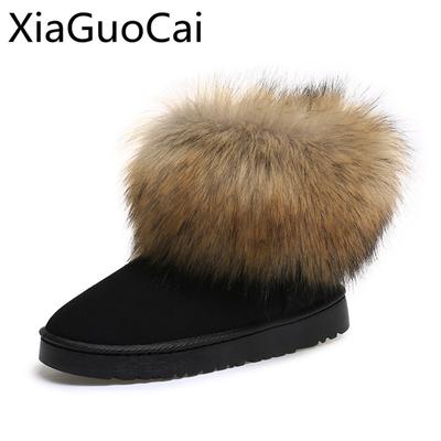 Модные зимние водонепроницаемые женские модные меховые сапоги замшевые высококачественные женские ботильоны для снега зимние классические зимние ботинки