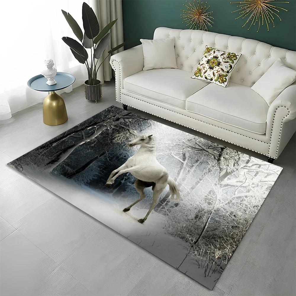 3D Pentium Gallant Horse Steed Animal Carpet Ковер для дома, гостиной, спальни, дивана, коврика для двери, декор, детский коврик, нескользящий напольный коврик