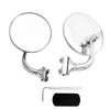 2Pcs Vintage Classic Car Silver Round Side Mirror Kit Retro Front And Rear View Mirror Reflective Mirror